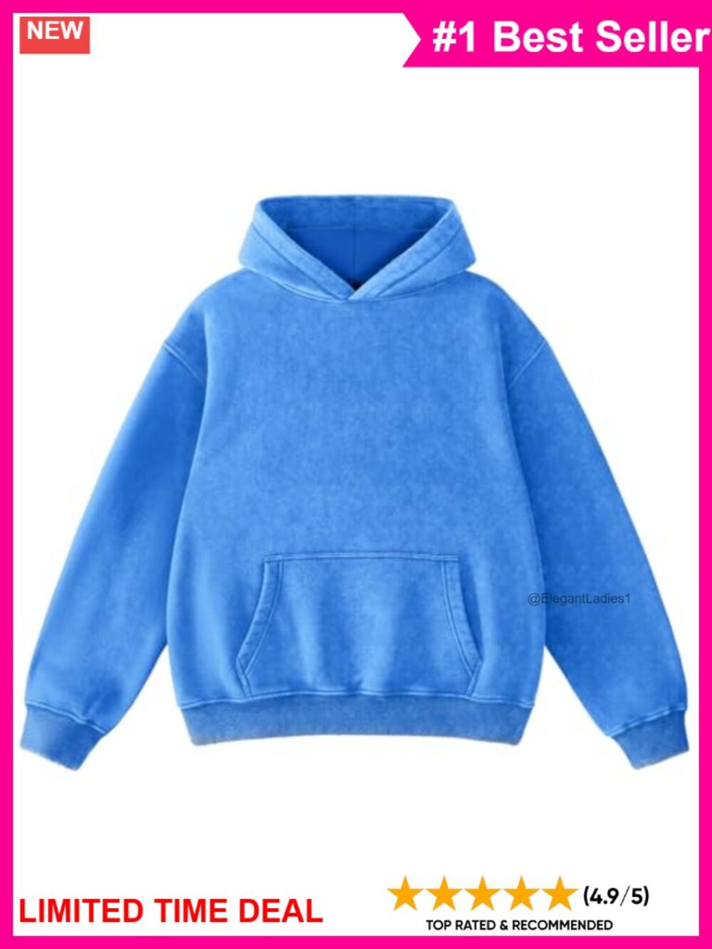 Oversized Acid Wash Fleece Hoodie Washed Sweatshirt Pullover